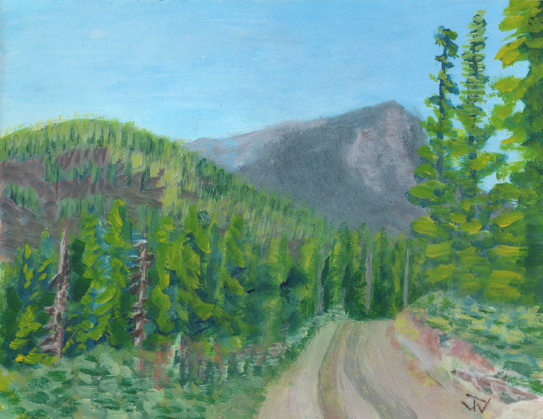 Acrylic on Cardstock 8.5 x 11in For Sale